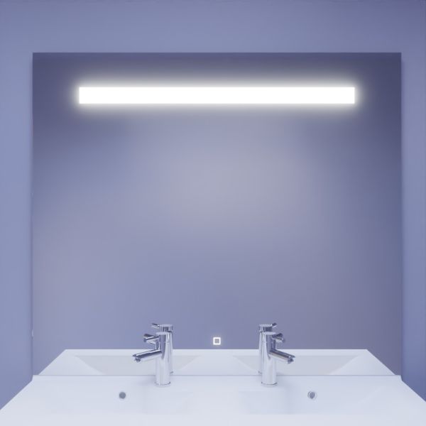 Miroir salle de bain LED 124 cm x 105 cm - interrupteur sensitif - ELEGANCE
