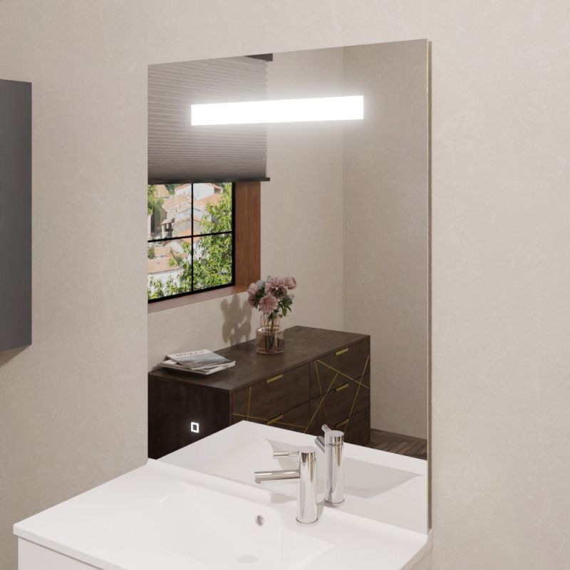 Miroir de salle de bain rond rétroéclairé LED 60 cm RONDINARA