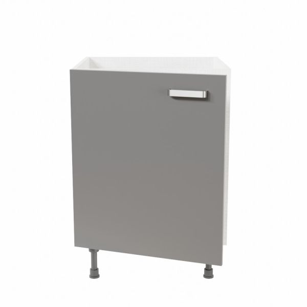 Meuble sous évier - 60 cm - Porte coloris gris