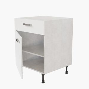 Meuble de cuisine bas - 1 porte + 1 tiroir - 60 cm - Blanc