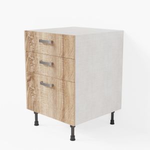 Meuble de cuisine bas - Casserolier - 60 cm - Chêne