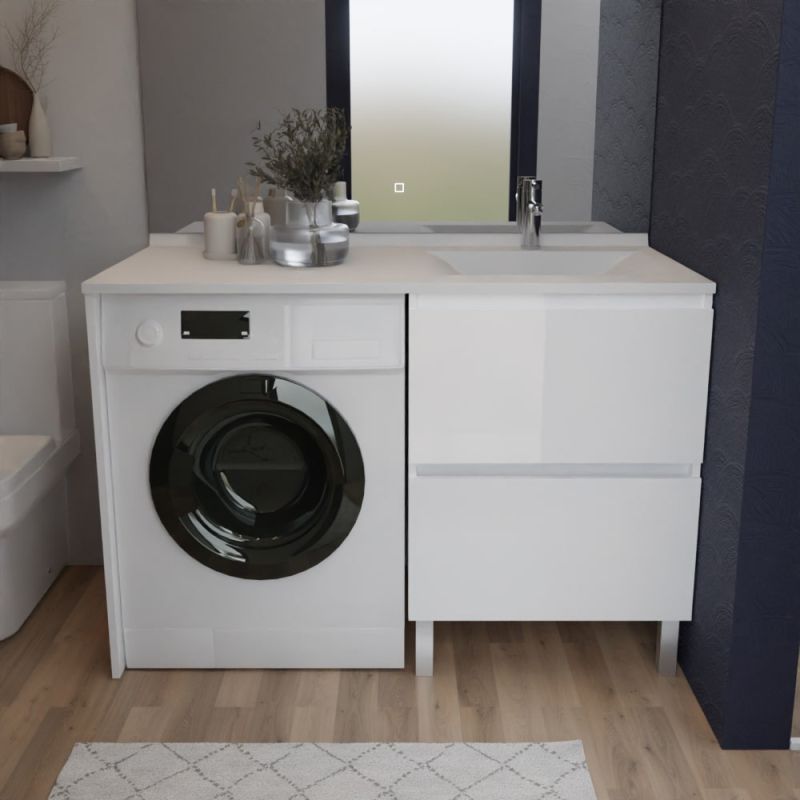 NYSJÖN Meuble pour machine à laver, blanc, 65x190 cm - IKEA Belgique