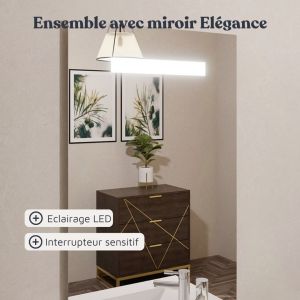 Meuble ALTEA 80 cm avec plan vasque et miroir led ELEGANCE - Cambrian oak