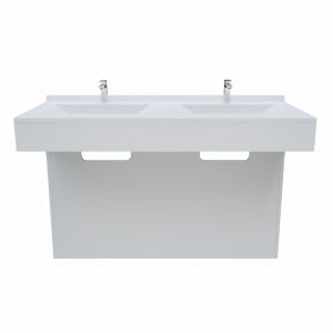 Meuble double vasque EPURE 120 cm - Blanc brillant