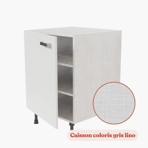 Meuble de cuisine bas 1 porte - 60 cm - façades blanches