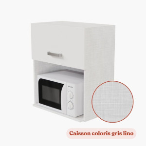 Meuble micro-ondes - 60 cm - Porte coloris Blanc