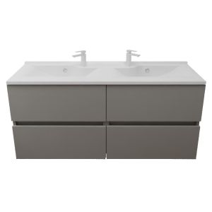 Meuble salle de bain suspendu tout inox 140 cm ROSINOX avec plan vasque ROSINOX - Gris clair