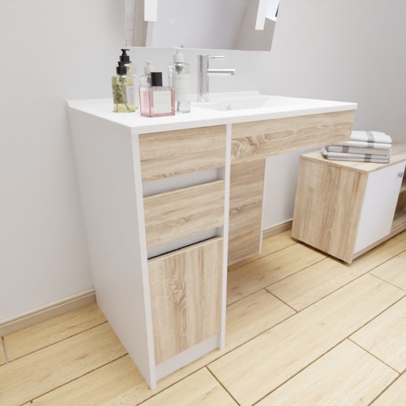 Meuble Salle De Bain Pmr Andy Cm X Cm Vasque Gauche Ou Droite