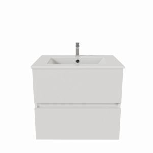 Meuble salle de bain suspendu ROSALY 60 cm - Blanc brillant