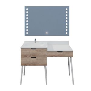 Meuble coiffeuse de salle de bain ALYA 120 cm + Miroir Starled