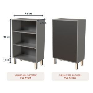 Cuisine d'extérieur en inox haut de gamme - 240 cm avec évier, plan de travail et bar KX12