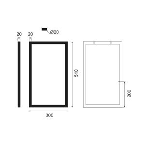 Lot de 2 supports de meuble salle de bain suspendu - Noir mat - Hauteur 51 cm