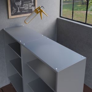 Cuisine d'été en inox KX12- 240 cm avec évier + meuble bar