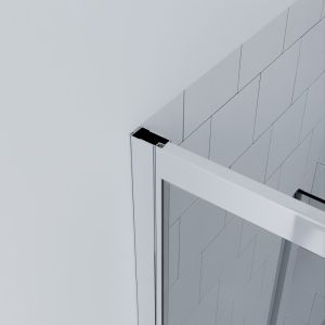 Paroi de douche coulissante 100x100 d'angle NERINA Chromé