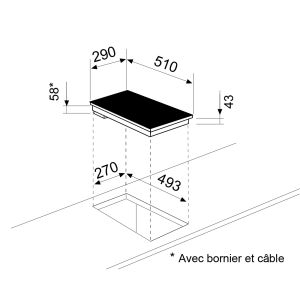 Plaque de cuisson vitrocéramique 2 feux avec manettes GLEM