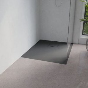 Receveur de douche 100x80 cm extra plat à poser ou à encastrer gris anthracite - SAPHIR