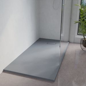 Receveur de douche 160x90 cm extra plat à poser ou à encastrer gris ciment - SAPHIR