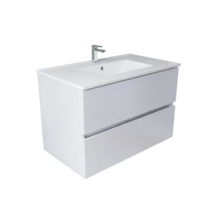 Meuble salle de bain suspendu tout inox 80 cm ROSINOX