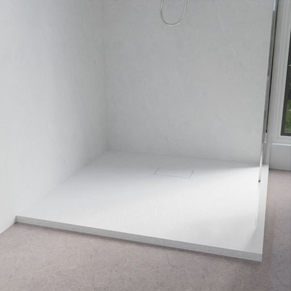 Receveur de douche 100x100 cm extra plat à poser ou à encastrer blanc - SAPHIR