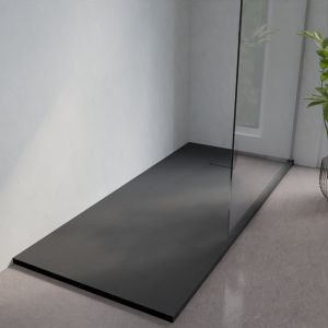 Receveur de douche 180x80 cm extra plat à poser ou à encastrer gris anthracite - SAPHIR