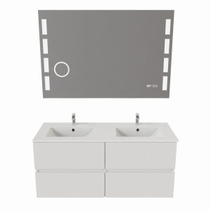 Meuble double vasque 120 cm ROSALY avec miroir Excellence