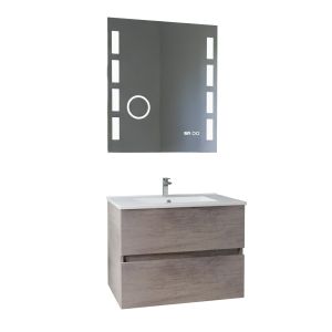 Meuble vasque tout inox ROSINOX 70 cm + miroir Excellence