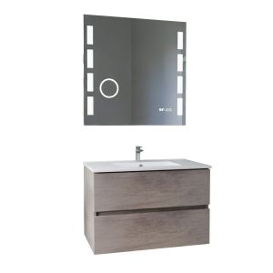 Meuble vasque tout inox ROSINOX 80 cm + miroir Excellence