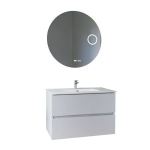 Meuble vasque tout inox ROSINOX 80 cm + miroir Rondinara