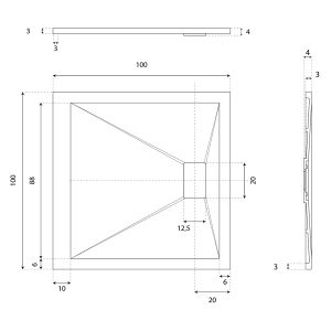 Receveur de douche 100x100 cm extra plat - SAPHIR