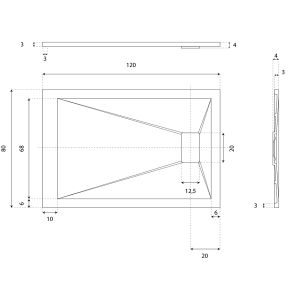 Receveur de douche 120x80 cm extra plat - SAPHIR