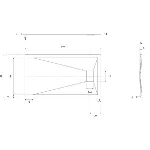 Receveur de douche 140x80 cm extra plat - SAPHIR