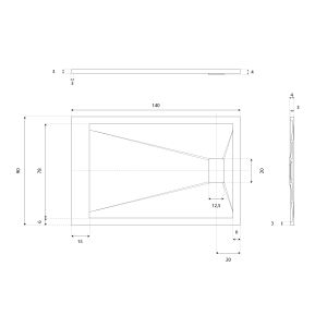 Receveur de douche 140x90 cm extra plat - SAPHIR