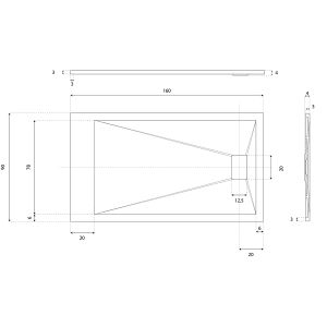 Receveur de douche 160x90 cm extra plat - SAPHIR