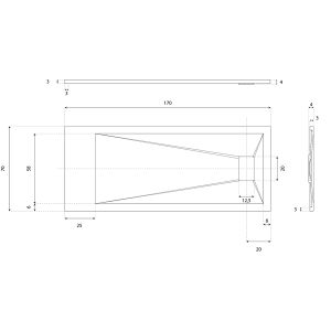 Receveur de douche 170x70 cm extra plat - SAPHIR