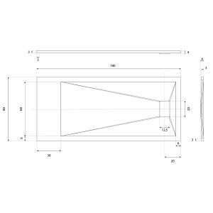 Receveur de douche 180x80 cm extra plat - SAPHIR