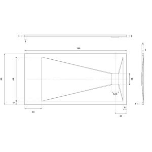 Receveur de douche 180x90 cm extra plat - SAPHIR