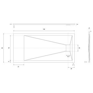 Receveur de douche 190x90 cm extra plat - SAPHIR