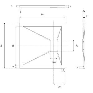 Receveur de douche 80x80 cm extra plat - SAPHIR