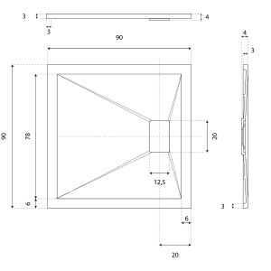 Receveur de douche 90x90 cm extra plat - SAPHIR