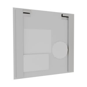 Miroir LED avec antibuée, loupe et horloge DUETTO - 70 x 70 cm