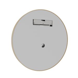 Miroir lumineux rond contour doré ORANA 60 cm - antibuée, horloge et loupe