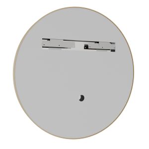 Miroir lumineux rond contour doré ORANA 80 cm - antibuée, horloge et loupe