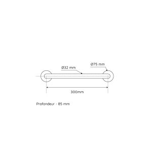 Barre d'appui pour douche sécurisée - barre droite 30 cm en inox à fixer