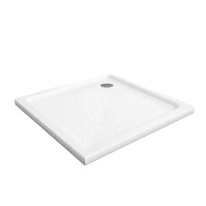 Receveur de douche en acrylique blanc effet ardoise - Dimensions 90 cm x 90 cm x 5 cm - CRYSTA