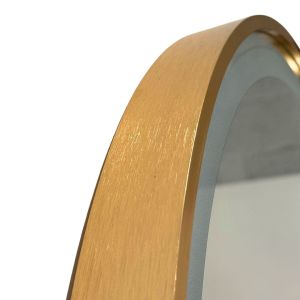 Miroir lumineux rond contour doré ORANA 60 cm - antibuée, horloge et loupe