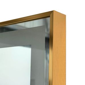 Miroir LED cadre doré CARA 120 x 70 cm - antibuée, horloge et loupe