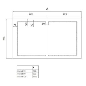 Armoire de toilette BOXLED - 70 cm avec portes miroir, éclairage LED intégré et prise 220 V à l'intérieur