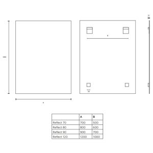 Miroir de salle de bain REFLET -120 cm x 105 cm