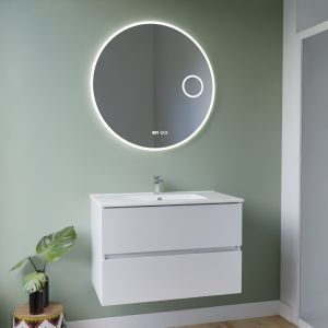 Meuble vasque tout inox ROSINOX 80 cm + miroir Rondinara