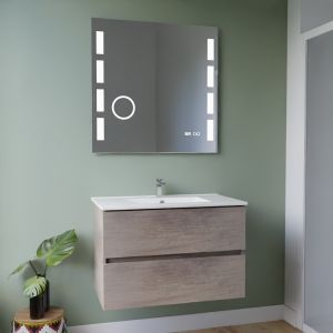 Meuble vasque tout inox ROSINOX 80 cm + miroir Excellence